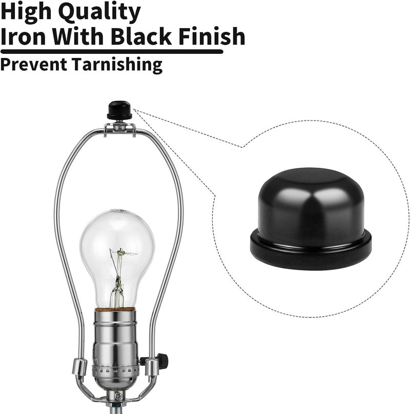 Aecsze 8 PCS 1/4-27 Lamp Finials, Lamp Shade Screw Cap for Lamp Shade Bracket Harp Top, Lamp Finial Knob Lamp Shade Screw Cap Lamp Fittings (1/2 Inch Tall, Black) - Image 3